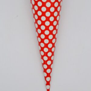 Mittelgroße Schultüte rot mit weißen Punkten 34,5 cm von Krima&Isa