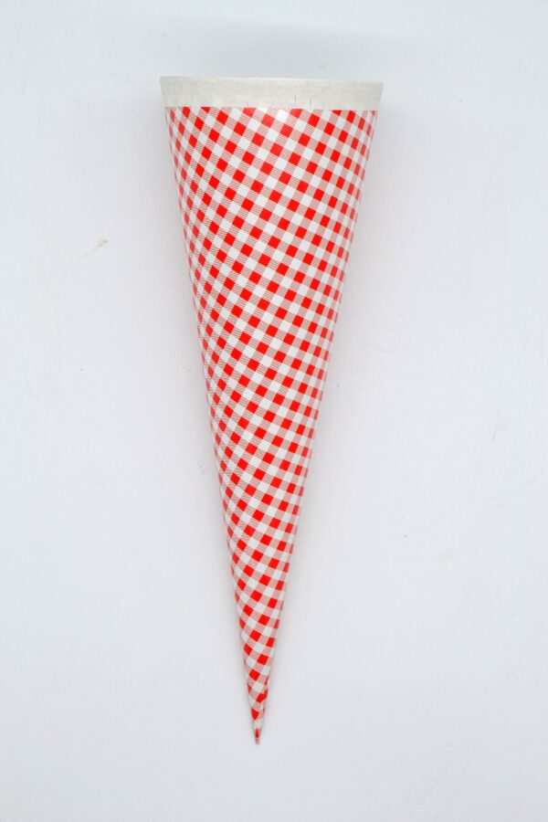 Mittelgroße Schultüte rot kariert 34,5 cm von Krima&Isa