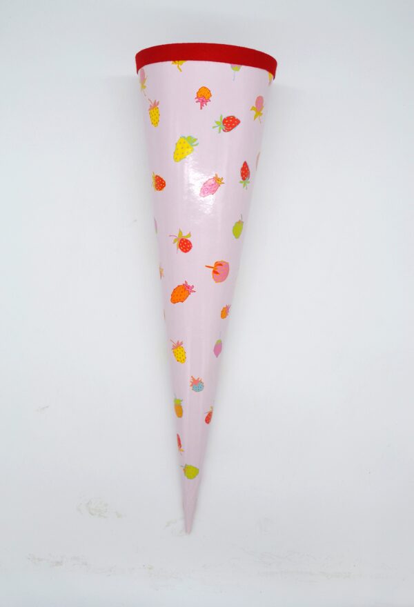 Große Schultüte rosa mit bunten Erdbeeren 68cm von Krima&Isa