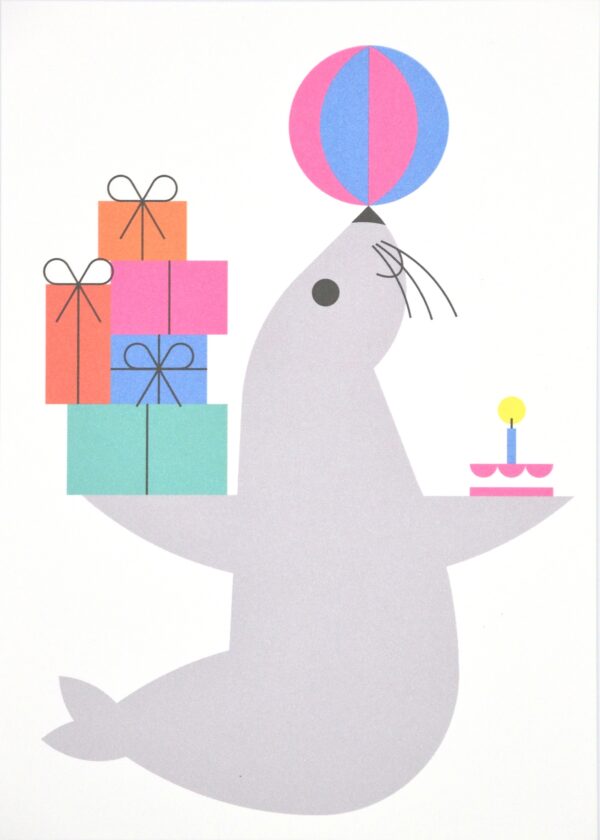 Postkarte Geburtstag Robbe