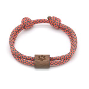 Paracord Armband rosa/blau mit Pfote