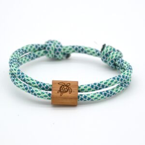 Paracord Armband türkis mit Schildkröte