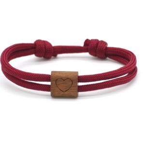 Paracord Armband rot mit Herz