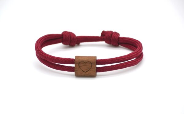 Paracord Armband rot mit Herz