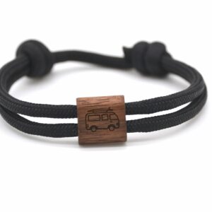 Paracord Armband schwarz mit Van