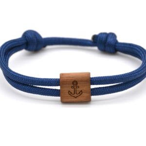 Paracord Armband blau mit Anker