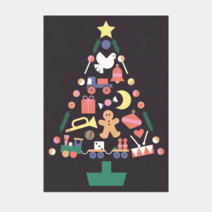 Postkarte Weihnachten Baum Dreieck