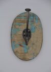 Kleiderhaken Holz 1er vintage blau