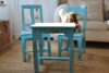 Kindertisch aus Mangoholz vintage blau finish - Original