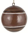 Ib Laursen Weihnachtskugel Pappmaché rustic brown Streifen