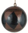 Ib Laursen Weihnachtskugel Pappmaché rustic brown Rautenmuster